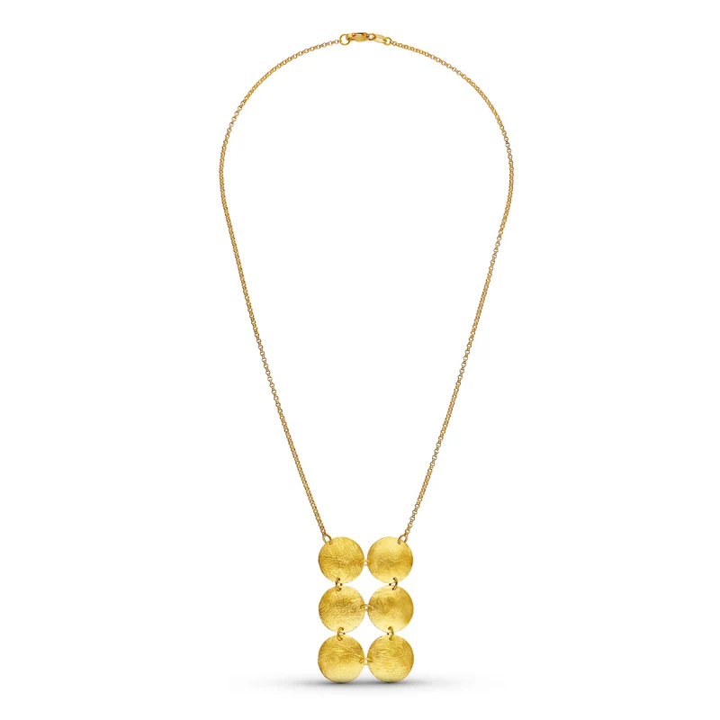 Collier or jaune 18 carats à médaillons ronds | Azuline