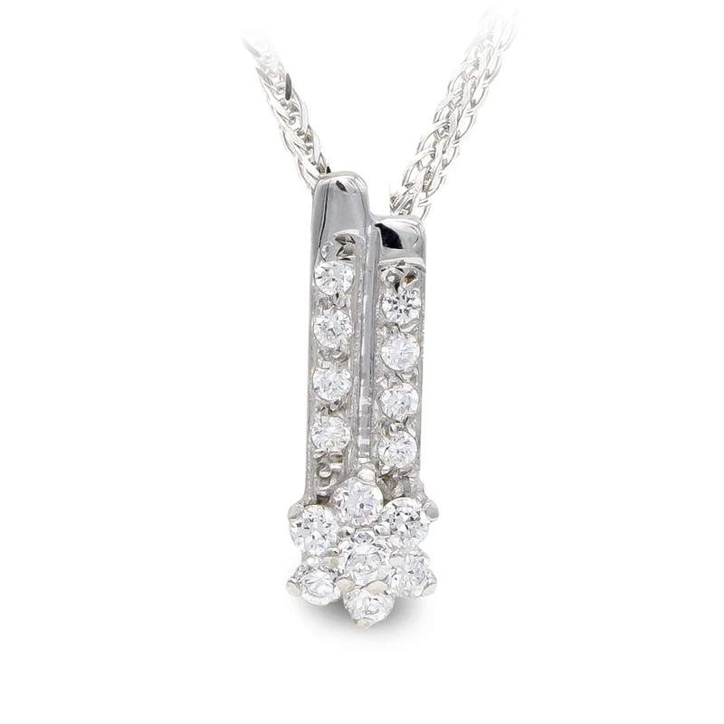 Collier pendentif zircon en or blanc 18 carats | Azuline