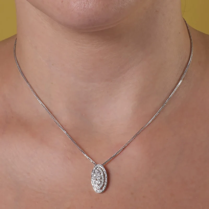 Collier oval – Or blanc 18 carats | Azuline