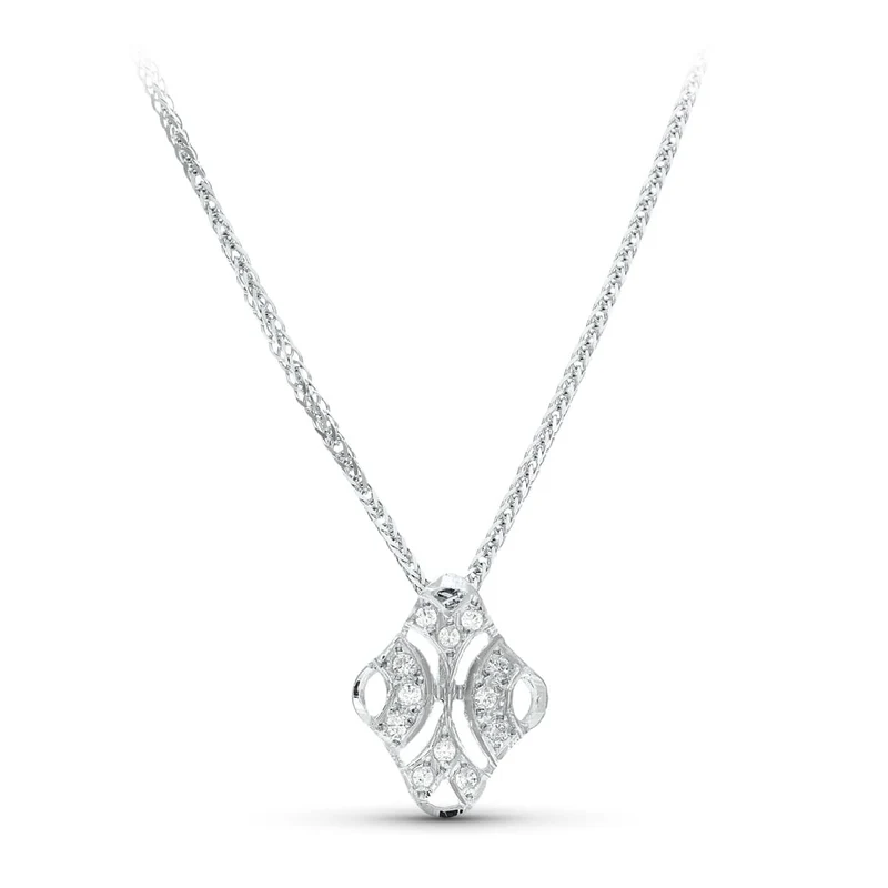 Collier pendentif or blanc 18 carats 45 cm - Azuline