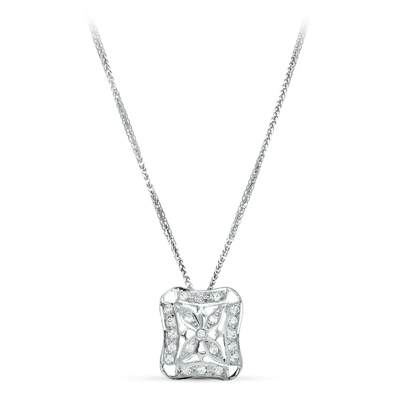 Collier carré or blanc 18 carats – Azuline