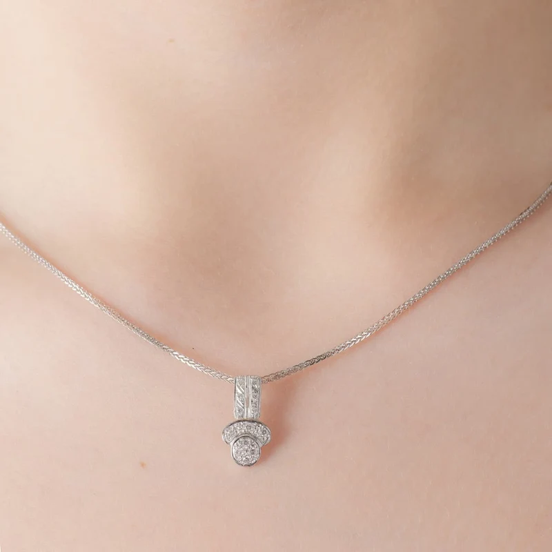 Collier pendentif or blanc 18 carats | Azuline