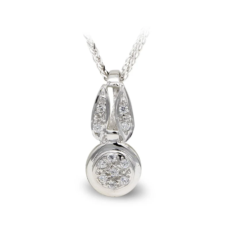 Collier or blanc 18 carats motif pierre ronde | Azuline