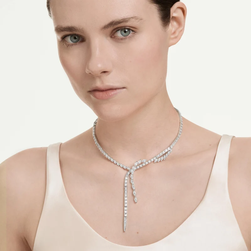 Collier Swarovski - Mesmera - Tailles variées - En Y - Blanc & Argenté