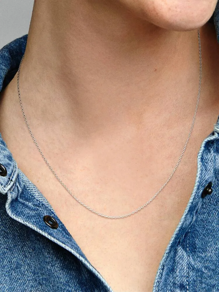 Collier Maille Forçat Classique Longueur Ajustable 45 cm Argent | Pandora
