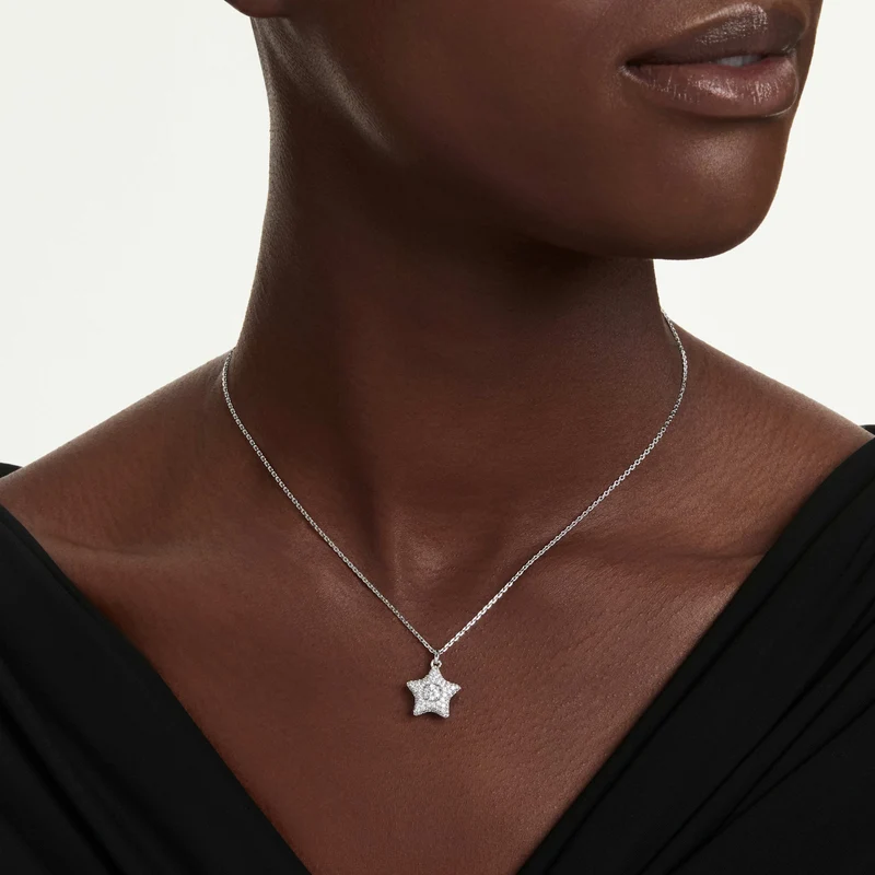 Pendentif Swarovski - Sublima - Étoile - Longueur ajustable - Blanc & Argenté