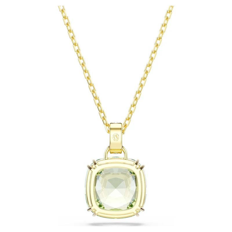 Pendentif Swarovski - Millenia - Taille coussin - Longueur ajustable - Vert & Doré