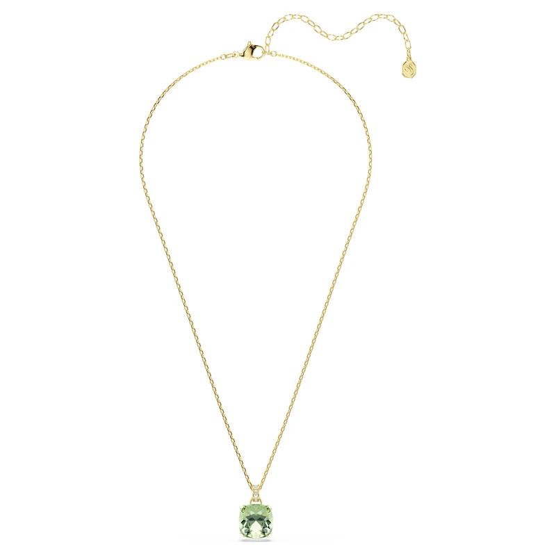 Pendentif Swarovski - Millenia - Taille coussin - Longueur ajustable - Vert & Doré