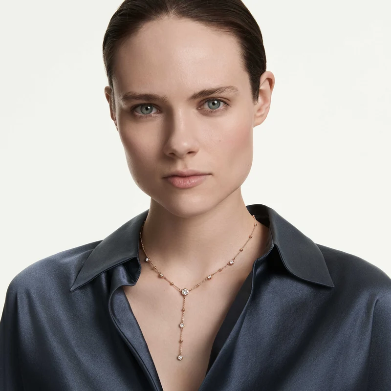 Collier Swarovski - Imber - Taille ronde - Longueur ajustable - Blanc & Rosé