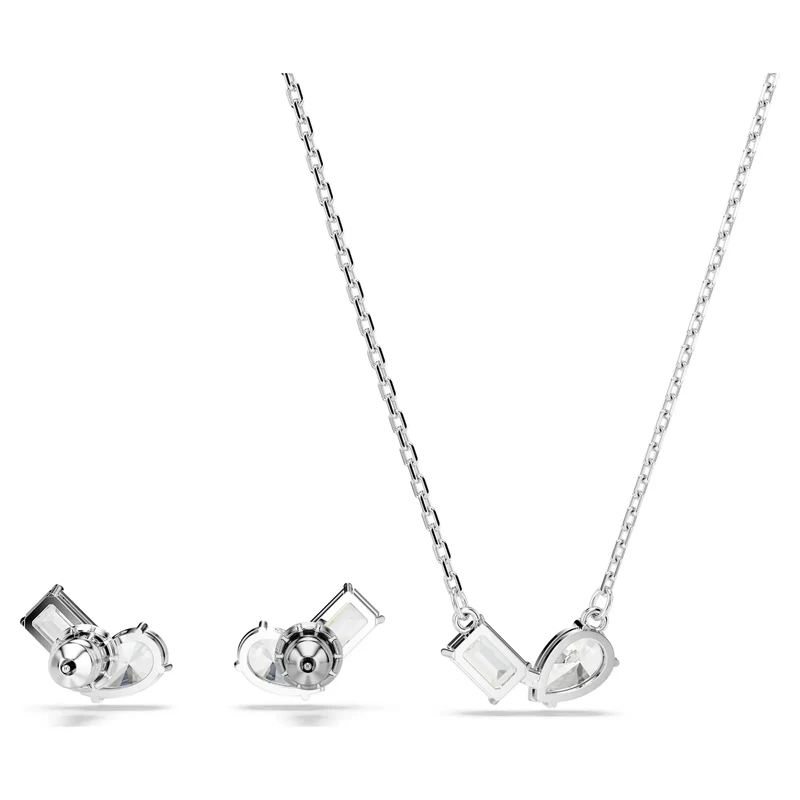 Parure Swarovski - Mesmera - Tailles variées - Pendentif et boucles - Blanc & Argenté