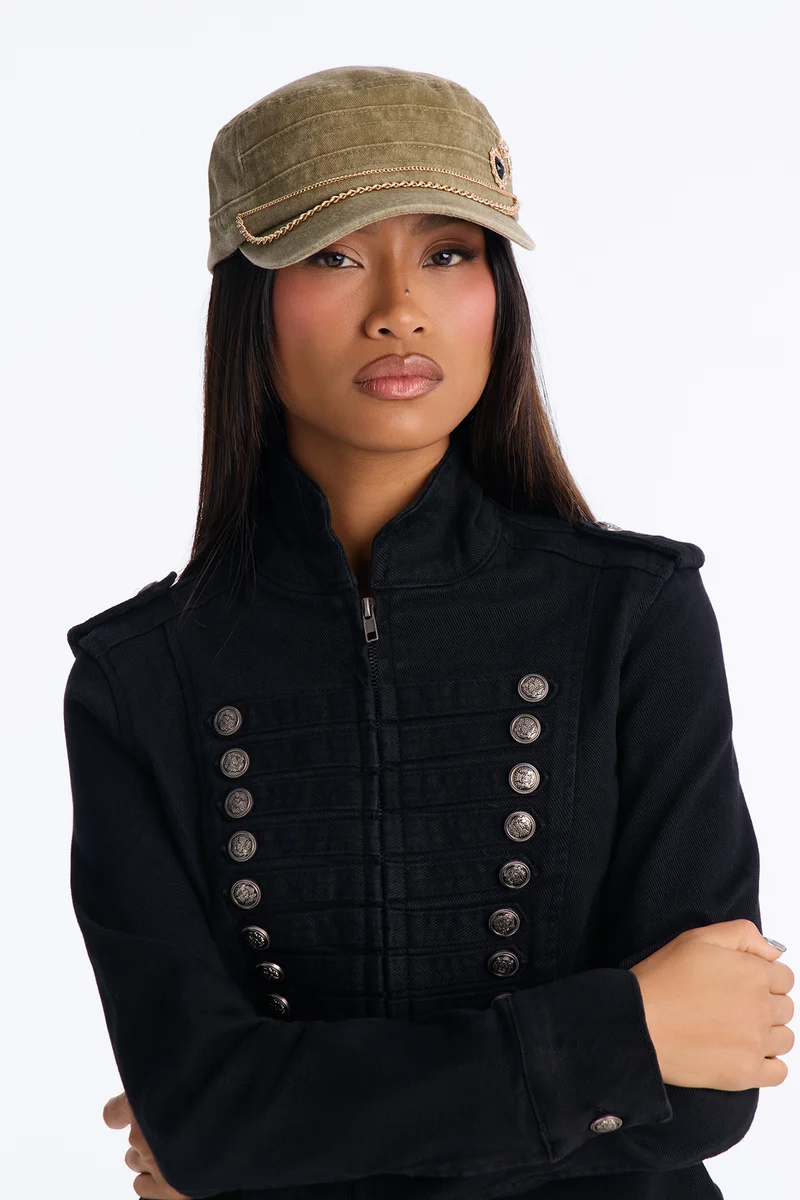 Westside Story Embellished Cadet Hat - Olive