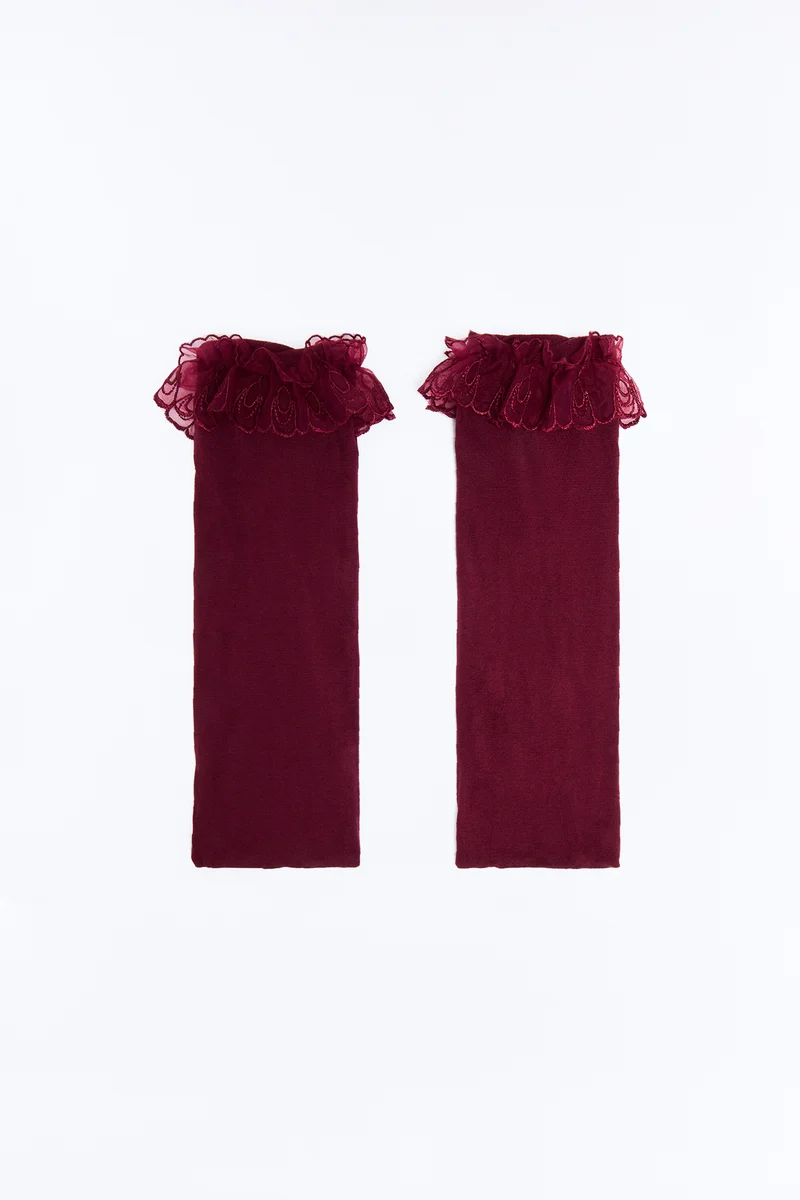 Oh So Chic Socks - Burgundy
