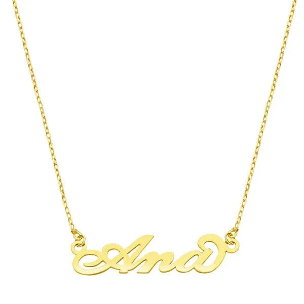 Collier personnalisé prénom 3 lettres – Or jaune 18 carats | Azuline