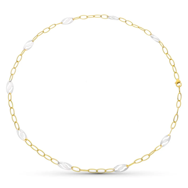 Collier en Or Bicolore 18K à Motifs Ovale – Or 18 carats | Azuline