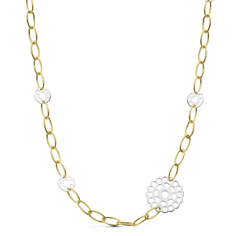 Collier bicolore chaîne maillons ovales – Or 18 carats | Azuline