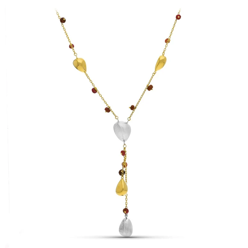Collier en or bicolore 18 carats avec pierres colorées | Azuline