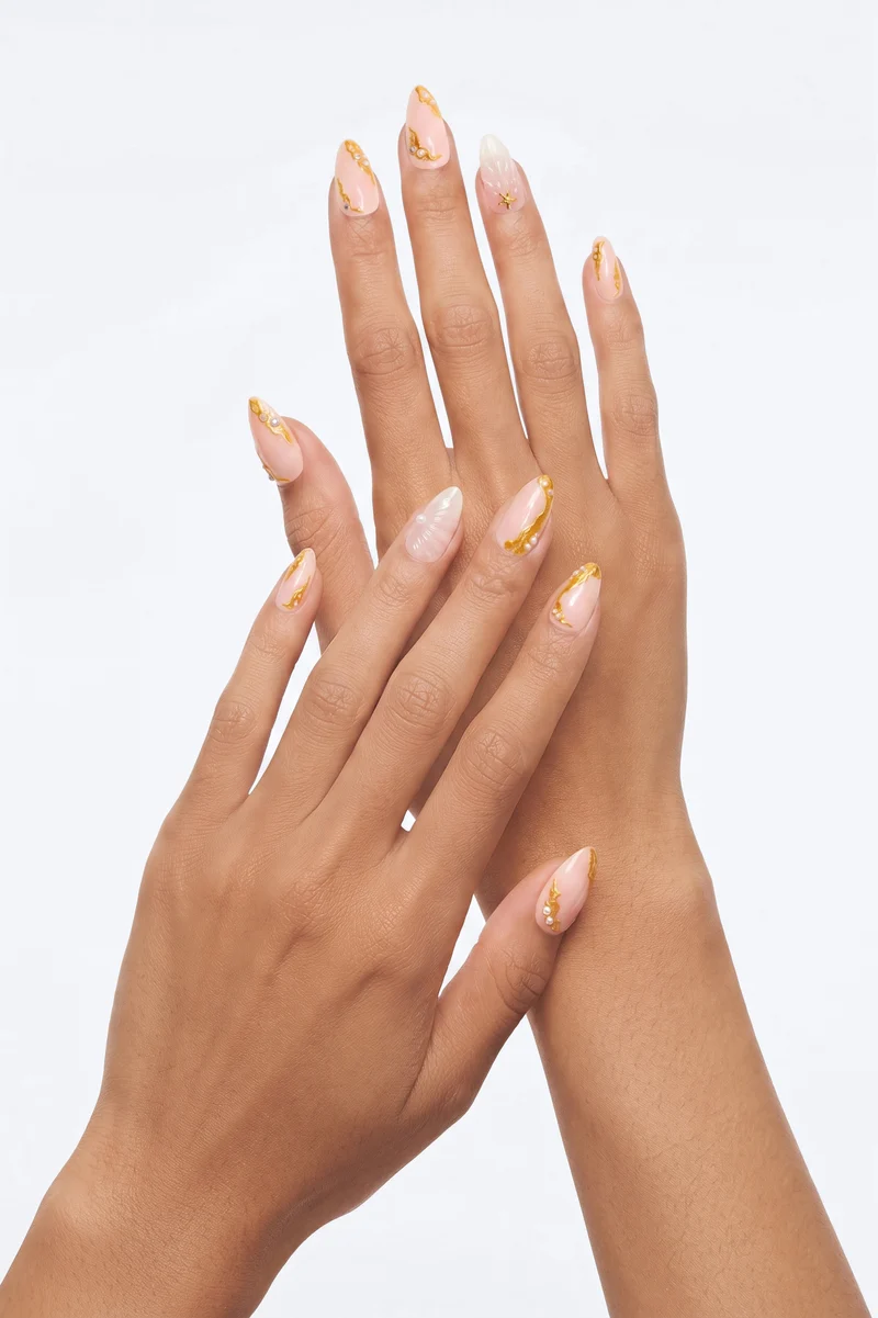 Polished In Paris Press On Nail Set - Pink/combo