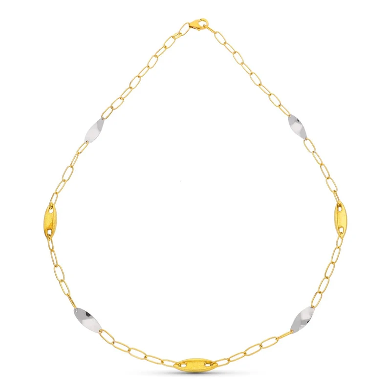 Collier chaîne à maillons bicolore – Or 18 carats | Azuline