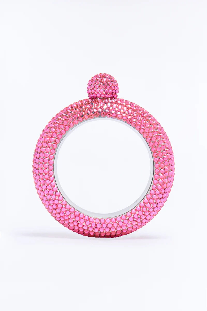 Night Out Secret Rhinestone Flask - Pink