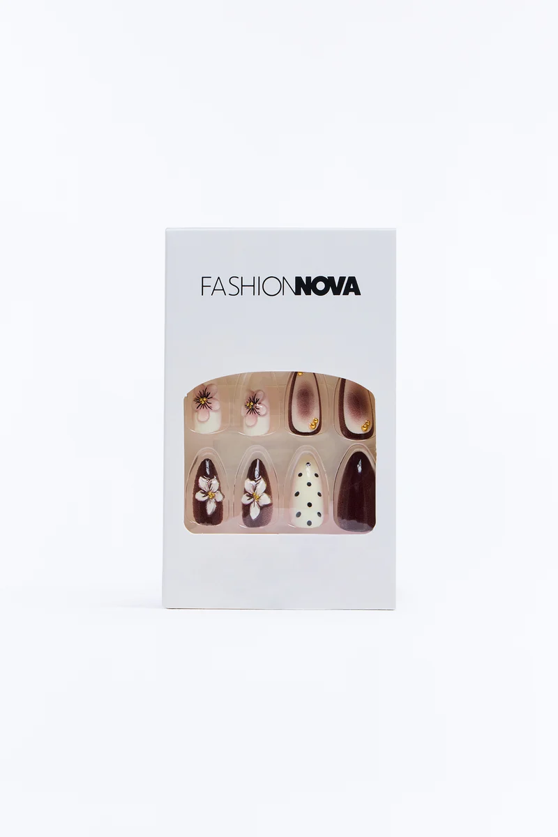 Mixed Signals Press On Nail Set - Burgundy/combo