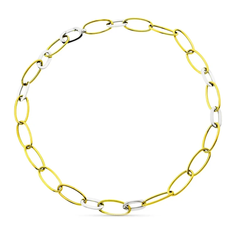 Collier bicolore maillons ovales – Or 18 carats | Azuline