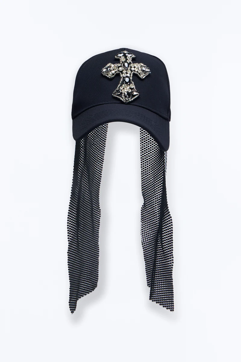 Don't Cross The Line Baseball Hat - Black/combo