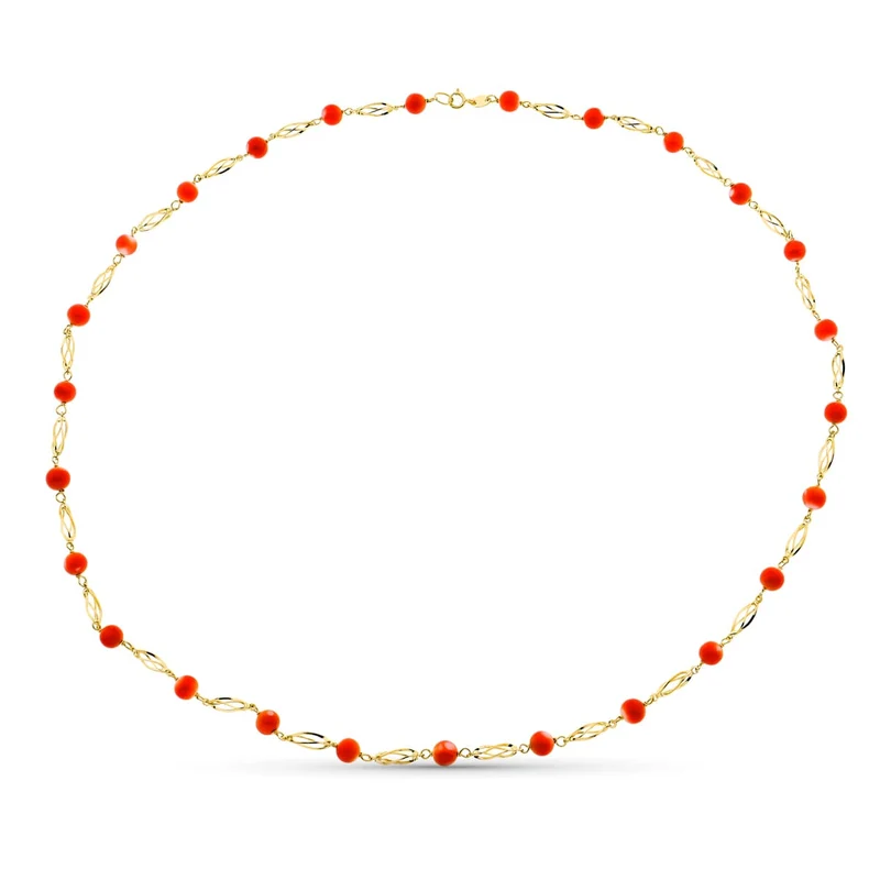 Collier cage de corail – Or jaune 18 carats | Azuline