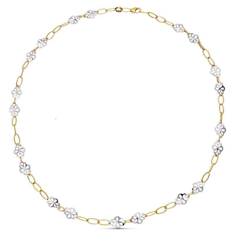 Collier fleur bicolore – Or 18 carats | Azuline