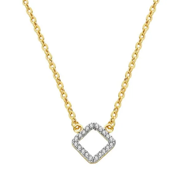 Pendentif losange avec chaîne – Or bicolore 18 carats | Azuline
