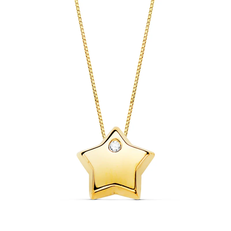 Pendentif étoile oxyde de zirconium – Or jaune 18 carats | Azuline