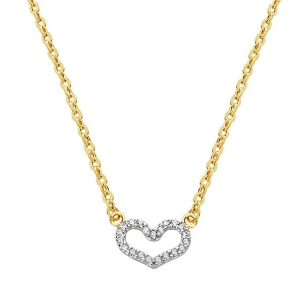 Pendentif Coeur bicolore avec chaîne 45 cm – Or 18 carats | Azuline