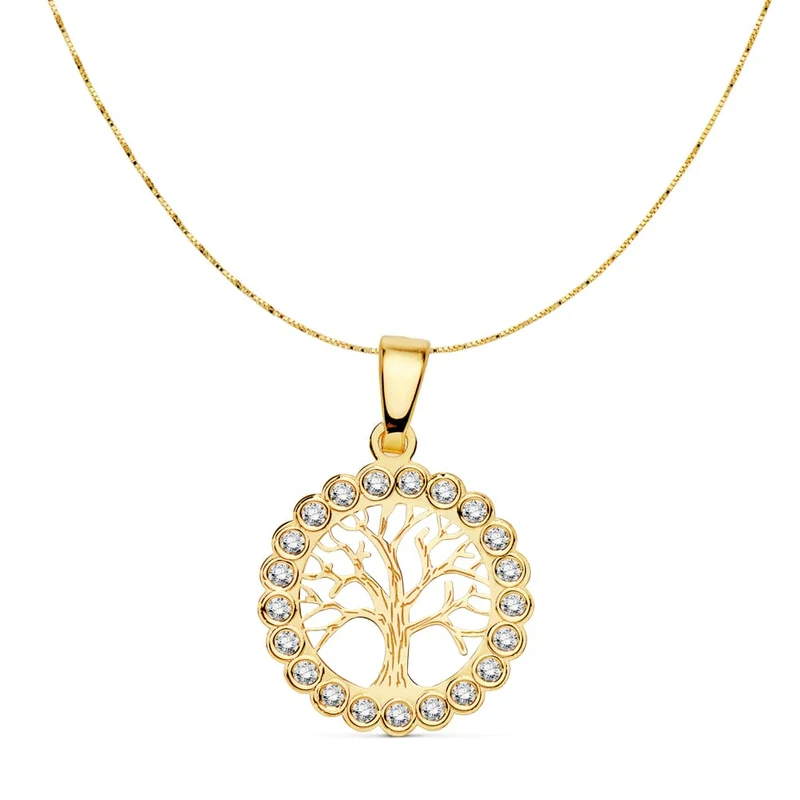 Pendentif Arbre de Vie Or Jaune 18 Carats 15 mm – Azuline
