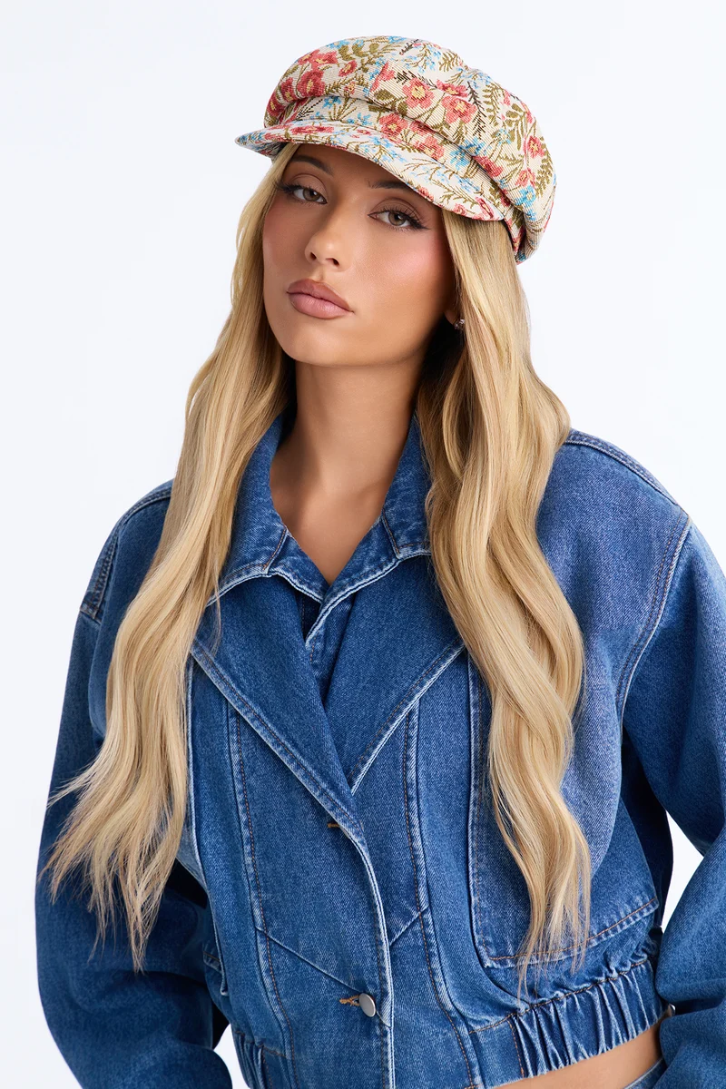 Floral Affair Cabbie Hat - Ivory/combo