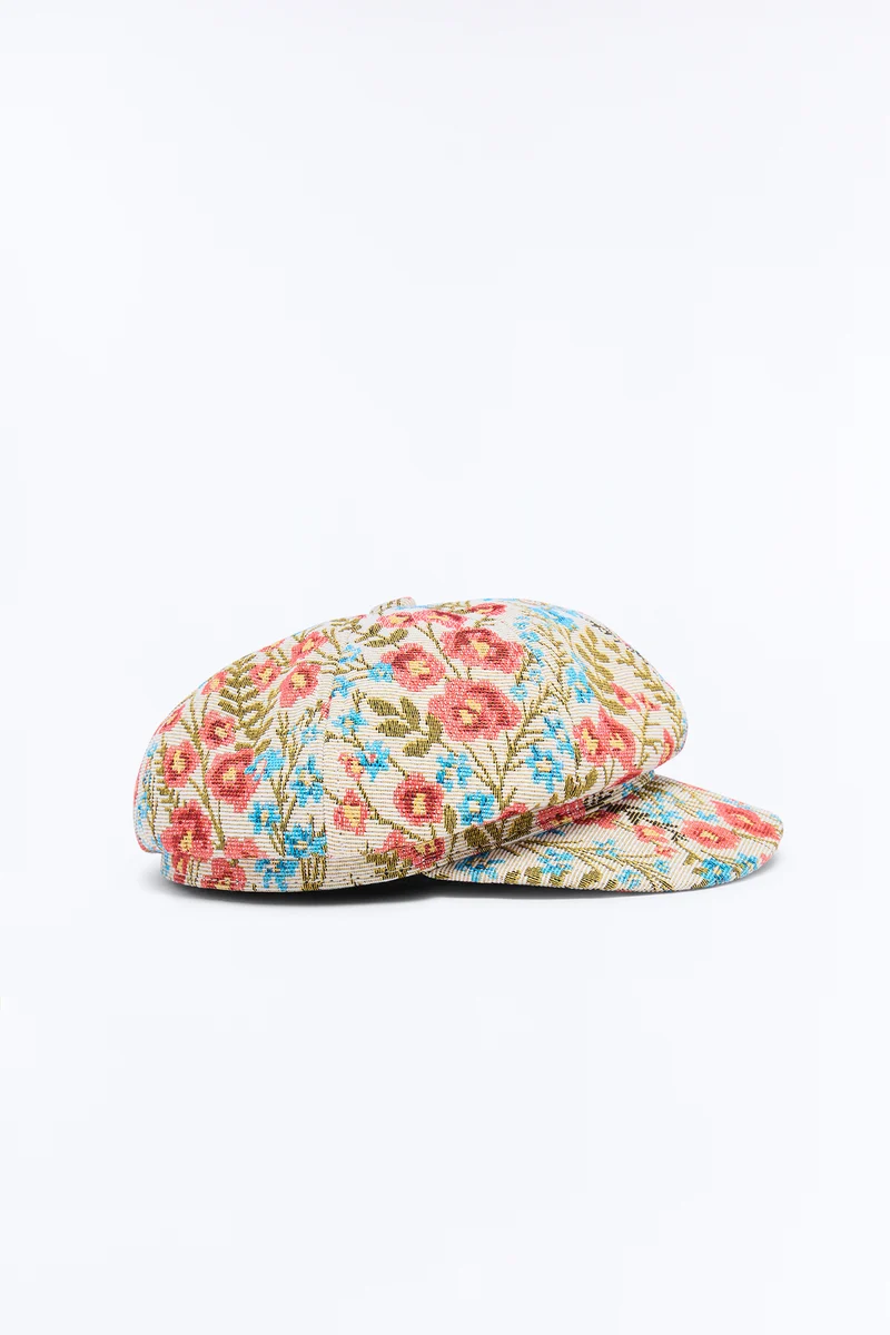 Floral Affair Cabbie Hat - Ivory/combo