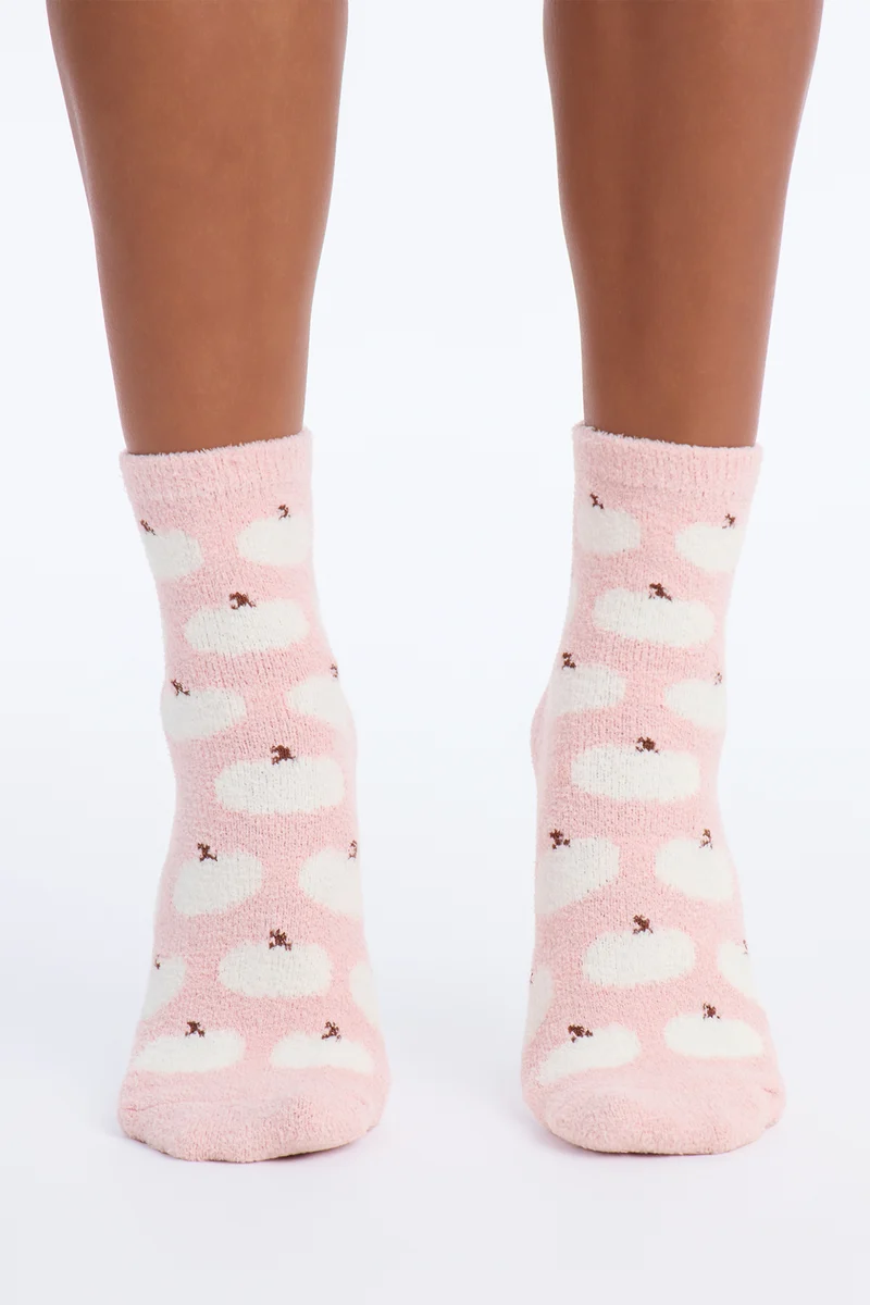 Pumpkin Latte 3 Pack Cozy Socks - Ivory/combo