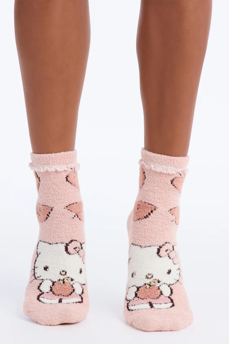 Fall Hello Kitty 2 Pack Cozy Socks - Pink/combo