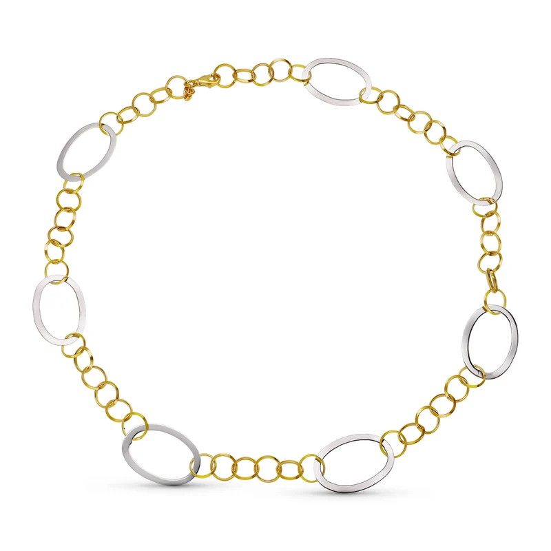 Collier ras de cou bicolore mailles creuses – Or 18 carats | Azuline