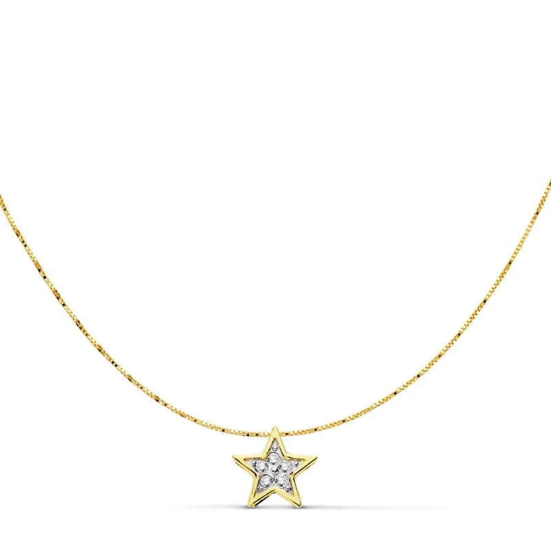 Collier ras de cou étoile bicolore – Or 18 carats | Azuline