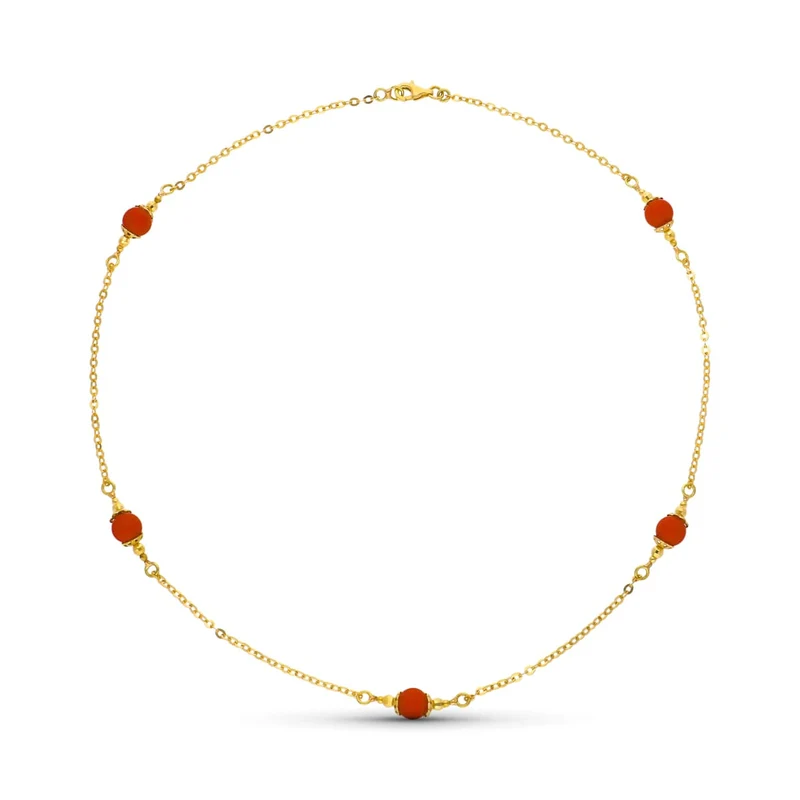 Collier perles corail – Or jaune 18 carats | Azuline