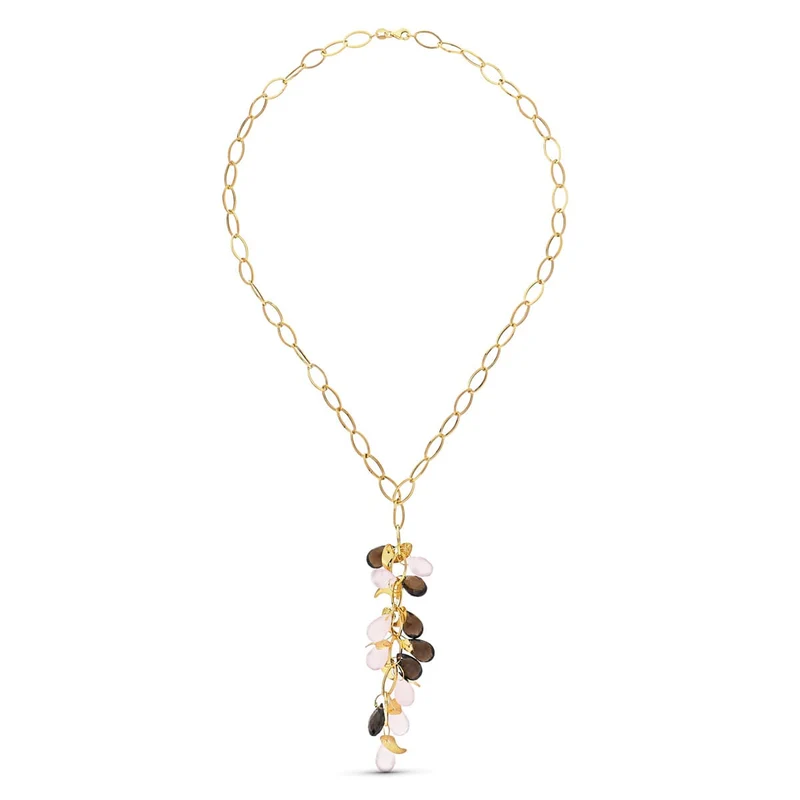 Collier or jaune 18 carats à pendentifs colorés – Azuline