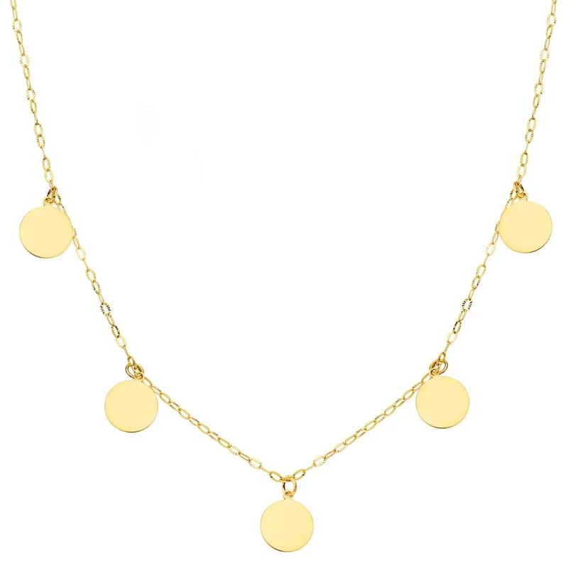 Collier or jaune 18 carats motifs ronds 7 mm 45 cm | Azuline