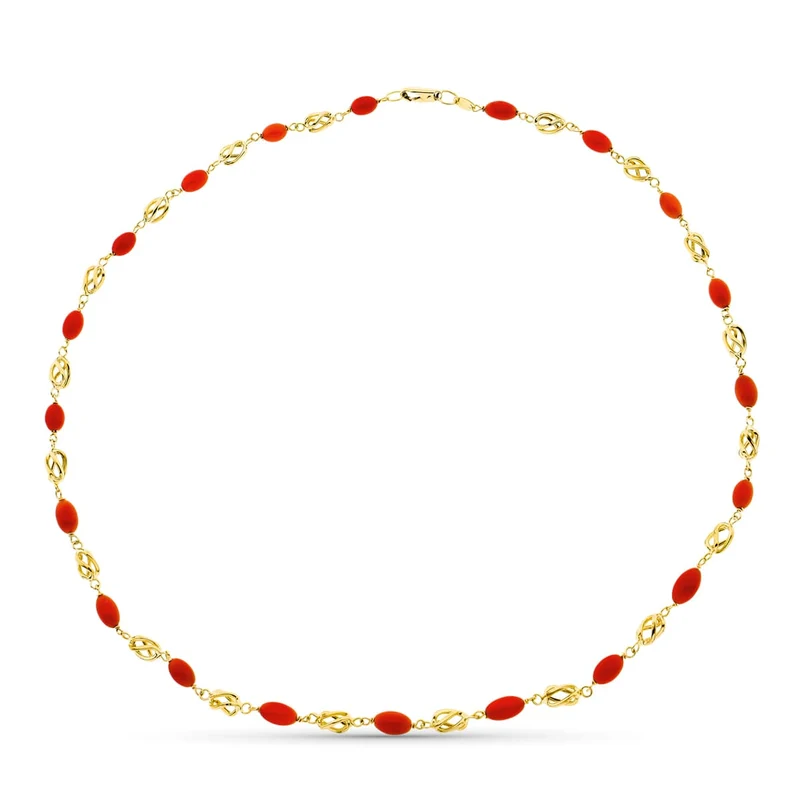 Collier or jaune 18 carats corail Sardaigne 45 cm – Azuline
