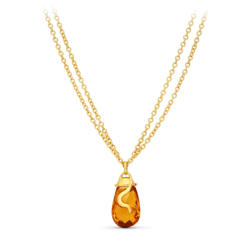 Collier or jaune 18 carats Pierre Verte – Or massif | Azuline