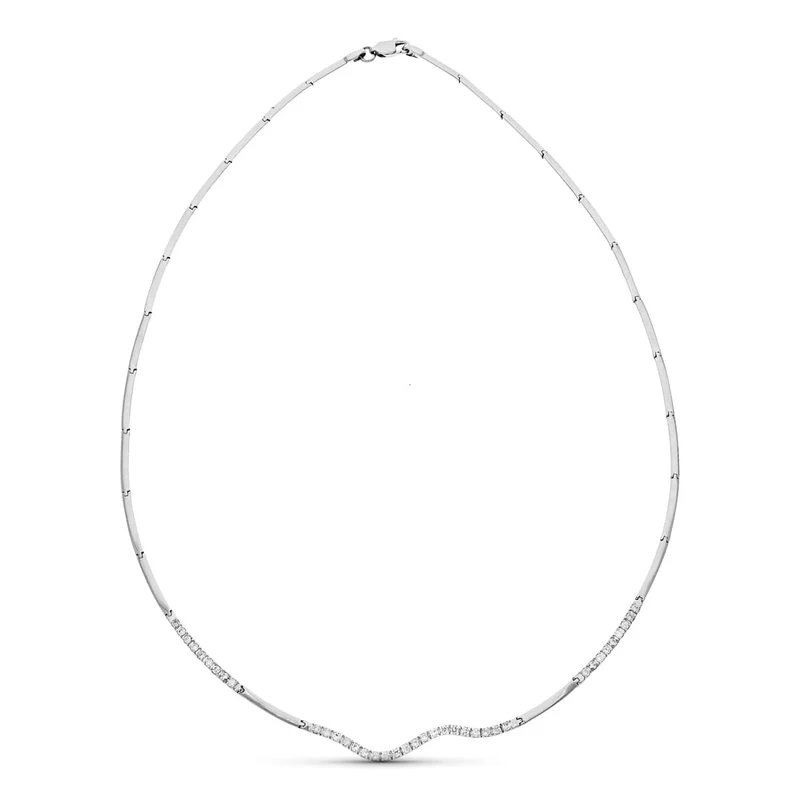 Collier en Or Blanc 18K avec Zirconium – Or blanc 18 carats | Azuline