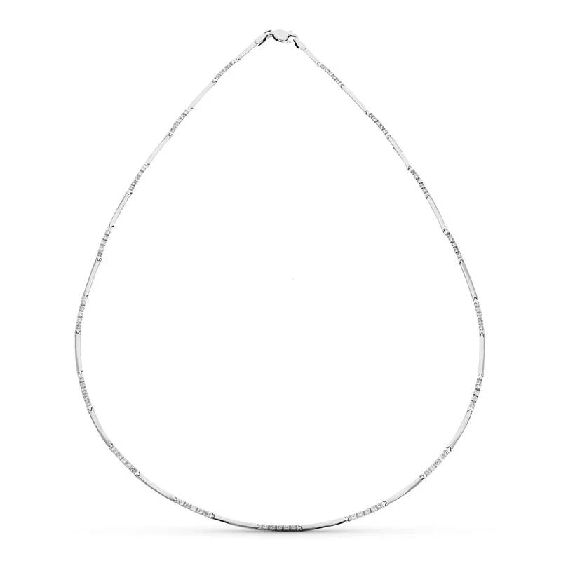 Collier or blanc 18 carats avec oxyde de zirconium – Azuline