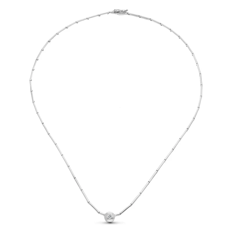 Collier or blanc 18 carats avec oxyde de zirconium – Azuline
