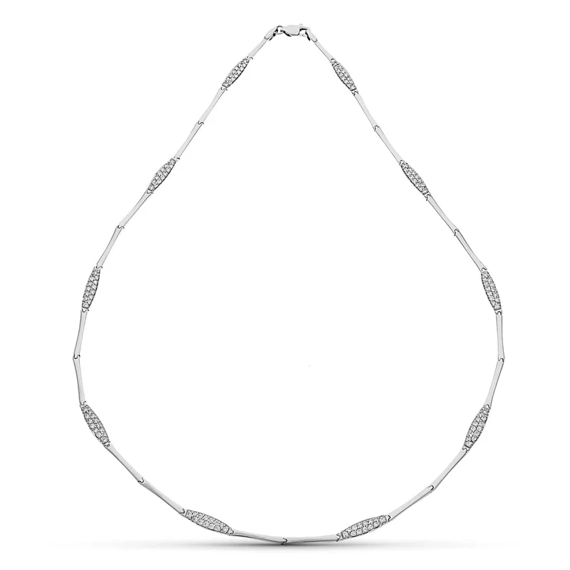 Collier or blanc 18 carats avec oxyde de zirconium | Azuline