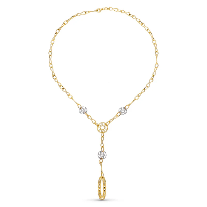 Collier motifs et feuilles – Or bicolore 18 carats | Azuline