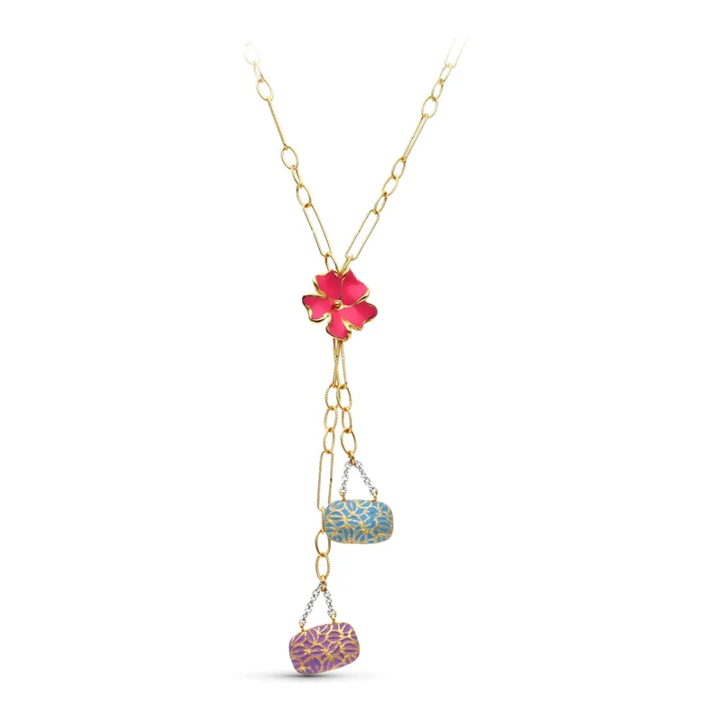 Collier motif émail coloré – Or jaune 18 carats | Azuline
