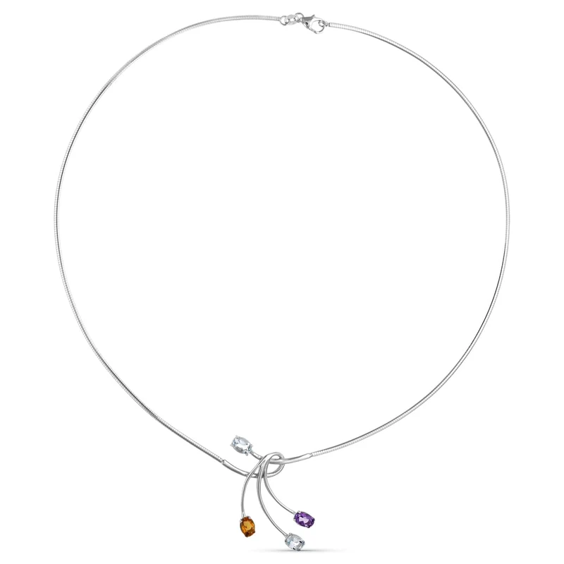Collier motif pierres de couleur – Or 18 carats | Azuline